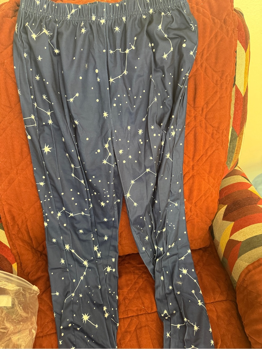 Women’s Navy Star-Print pajama pants - Picture 2 of 4